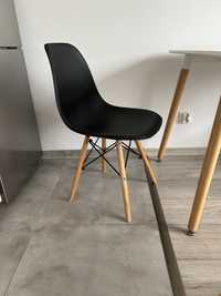 Krzesła skandynawski styl czarne, 3 sztuki