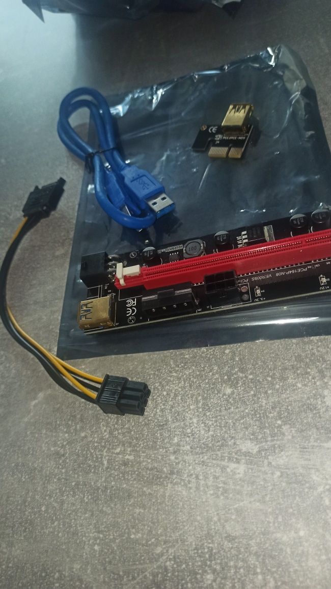 Riser  PCE164P-N08 VER. 009S sata USB PCI-E 6-PIN