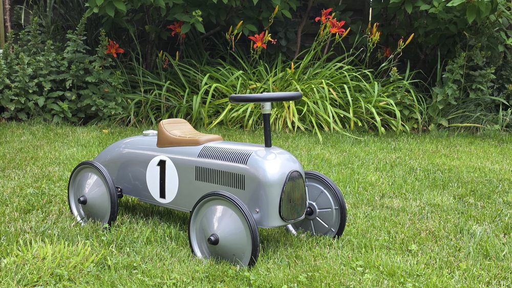 Retro, vinted autko wyscigowe, jezdzik firmy goki