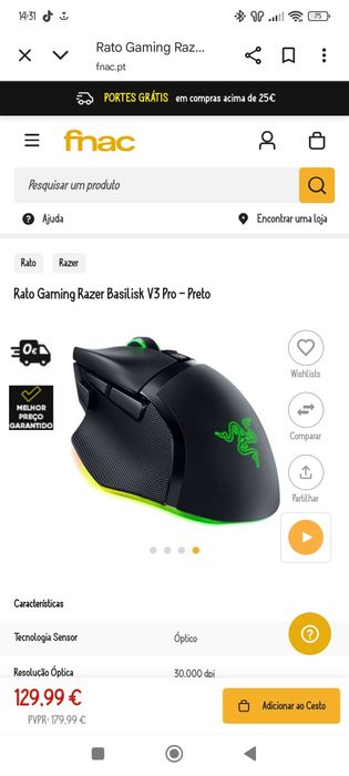 Razer Basilisk Pro wireless gaming mouse
