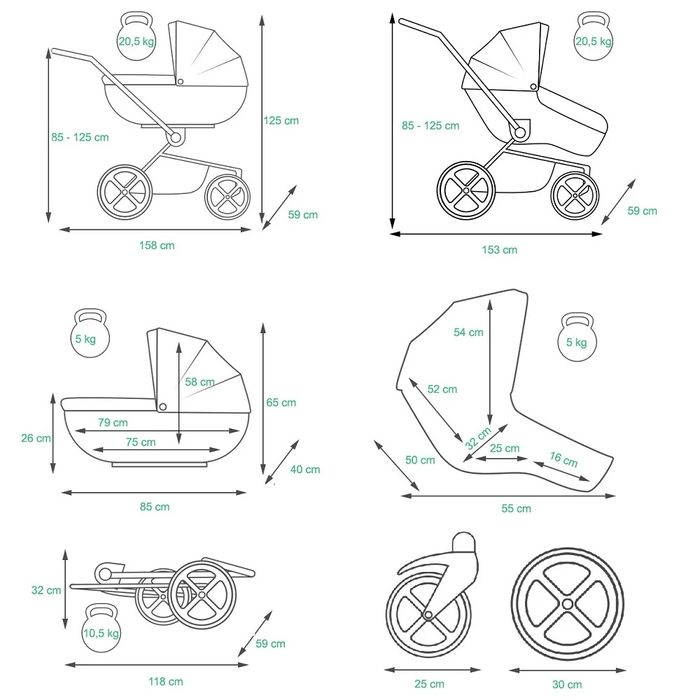 Envio gratuito. Carrinhos de gémeos NOVOS, de QUALIDADE e com muitas O