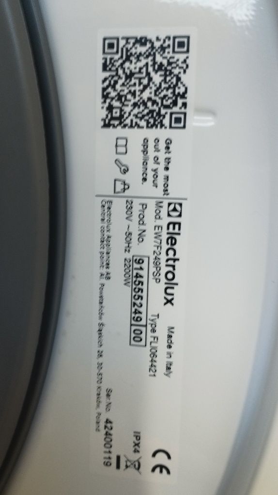 Pralka Electrolux 700 SteamCare EW7F249PSP 9kg 1400obr/min