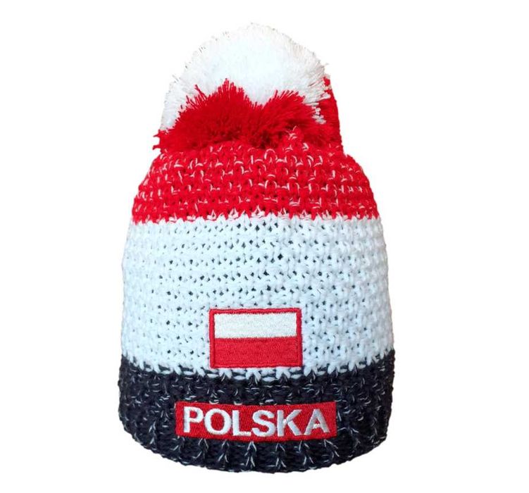 Polska Czapka Zimowa Ciepła Dla Dorosłych Pasy