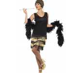 1920s Fringed Flapper Costume M Sukienka w stylu lat 20-tych kostium
