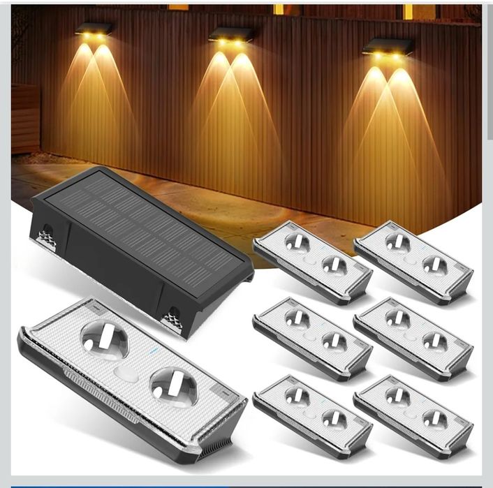 8szt UNBON Solarna lampa ścienna zewnętrzna