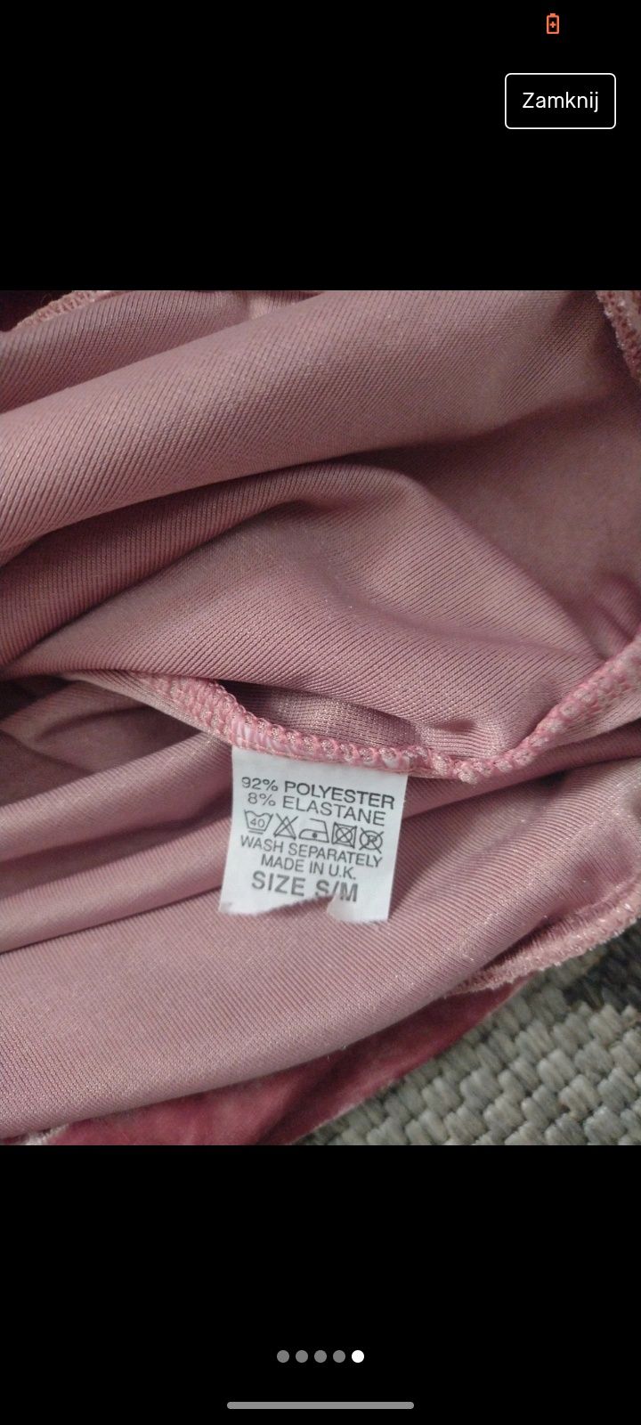 Dres pluszowy s/m róż welurowy