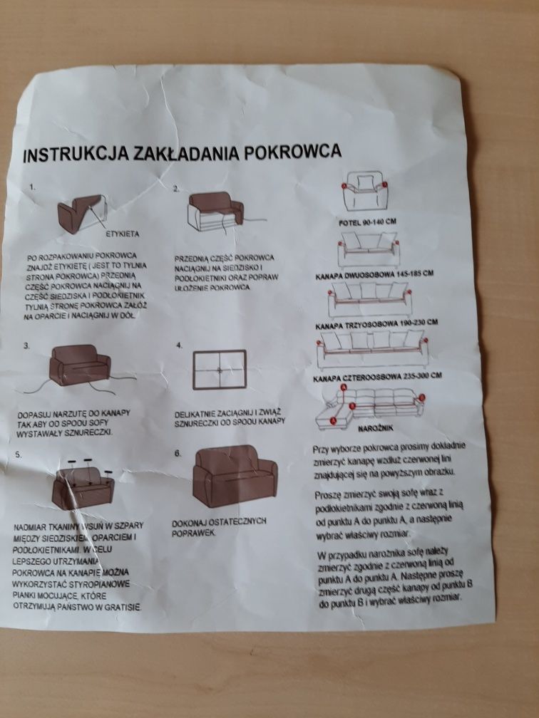 Narzuta, pokrowiec na sofę, kanapę. 145-185cm.