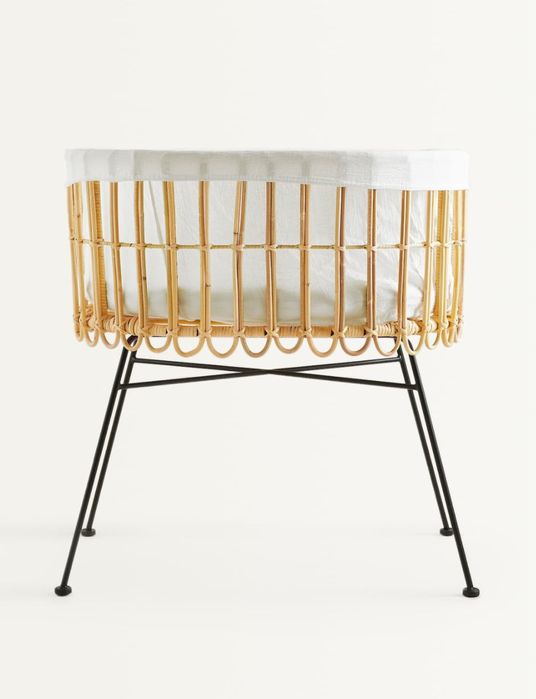 Berço em ratan + colchão Zara Home