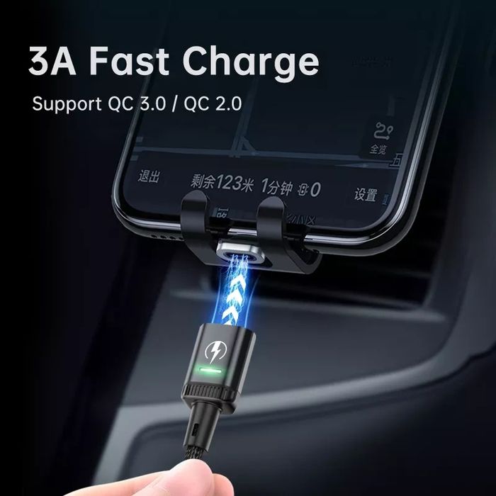 Быстрая магнитная зарядка Quick Charge 4.0 кабель шнур провод юсб usb