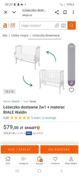 Łóżeczko dostawne Waldin niemowlęce