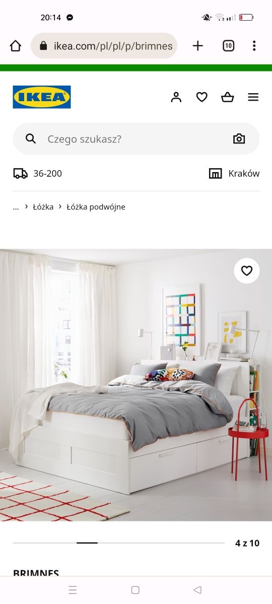 Łóżko Ikea 180x200
