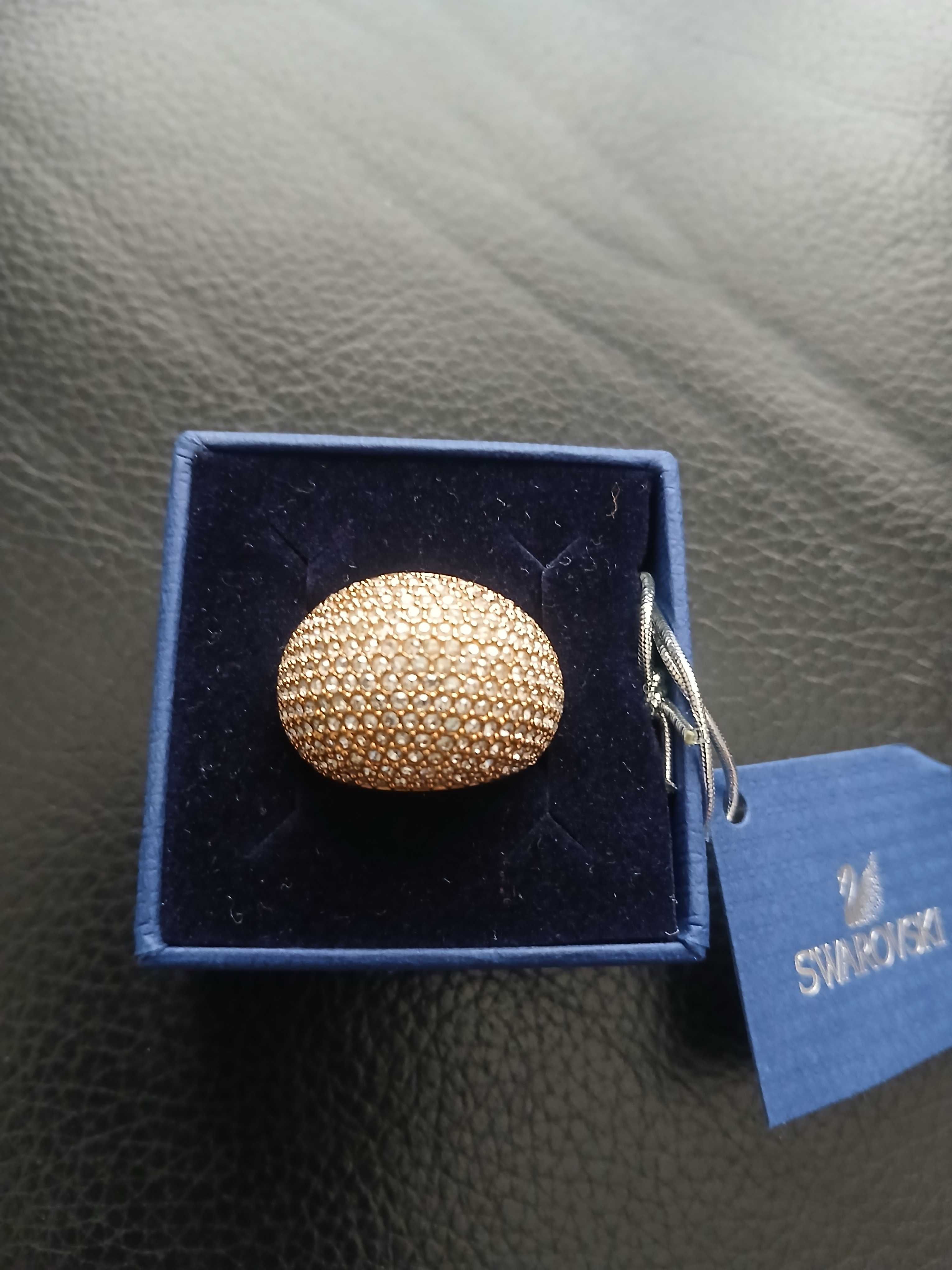 Anel Swarovski dourado