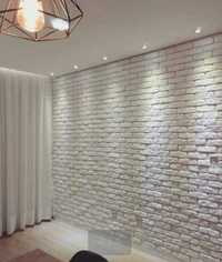 Tijolo parede branco, Cinza e terracota (19x6x1cm)