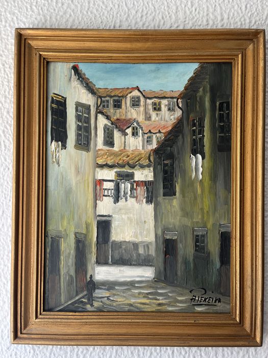 Quadro a oleo com moldura