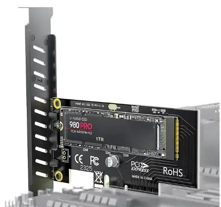 Перехідник JEYI M.2 NVME на PCIe 4.0 3.0 SSD, карта розширення PCIe 4.