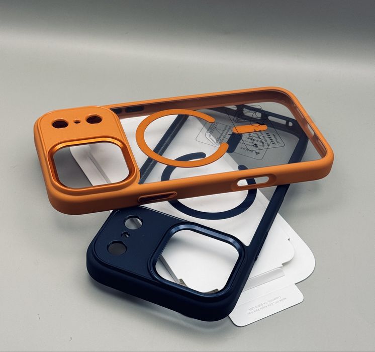 Чехол iPhone 17 Pro Max Orange MagSafe, 17 Pro Blue MagSafe, оранжевый