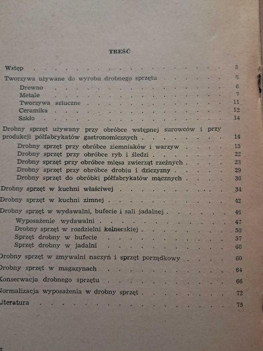 Drobny sprzęt w zakładach gastronomicznych PRL Unikat  1956  Czerny