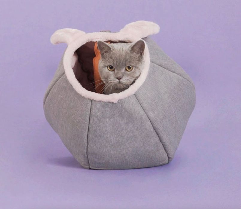 Catcave nowa budka legowisko króliczek dla kota, z zabawką