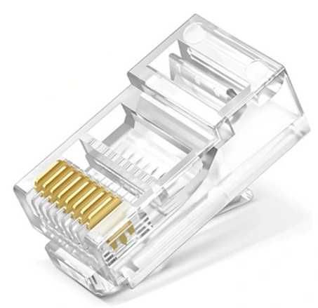 Złącze modularne RJ45 8p8c kat.5e drut typ EZ, przelotowe 300szt. -50%