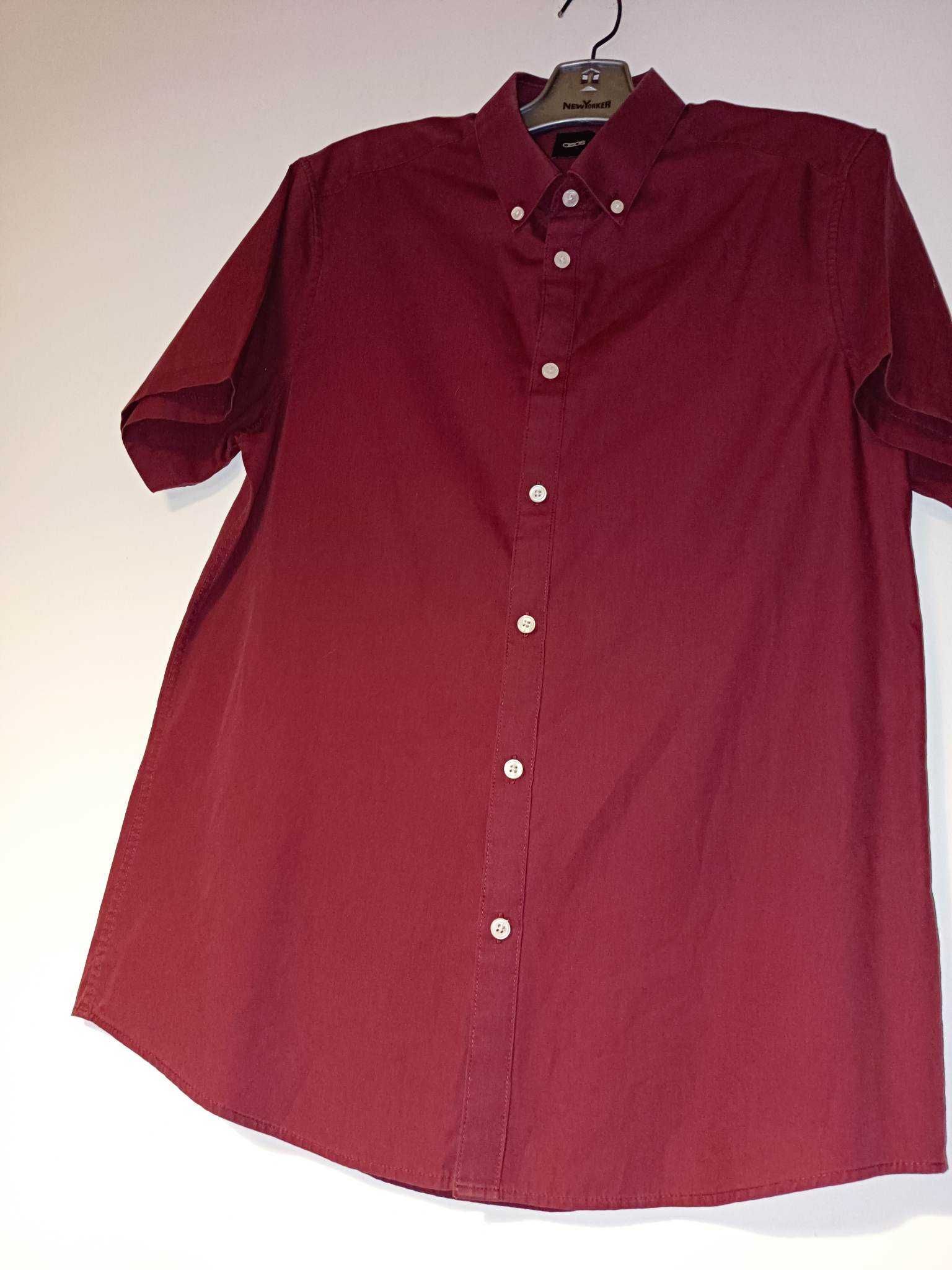 Czerwona Burgundowa koszula ciemna ASOS M