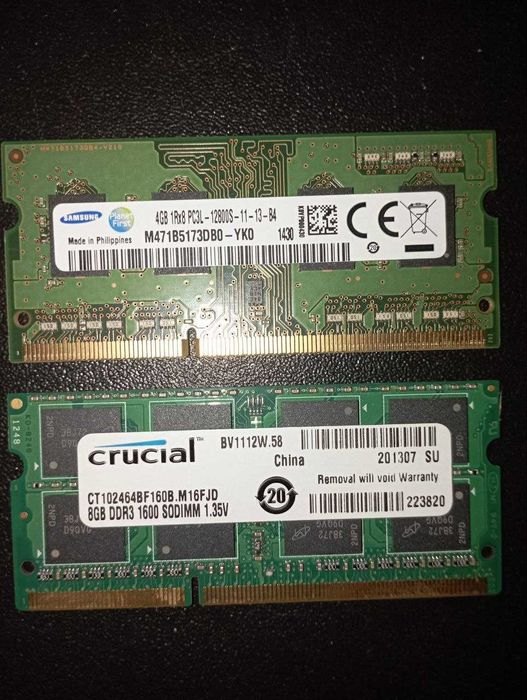 RAM оперативка DDR3 sodimm 4-8gb crucial,samsung