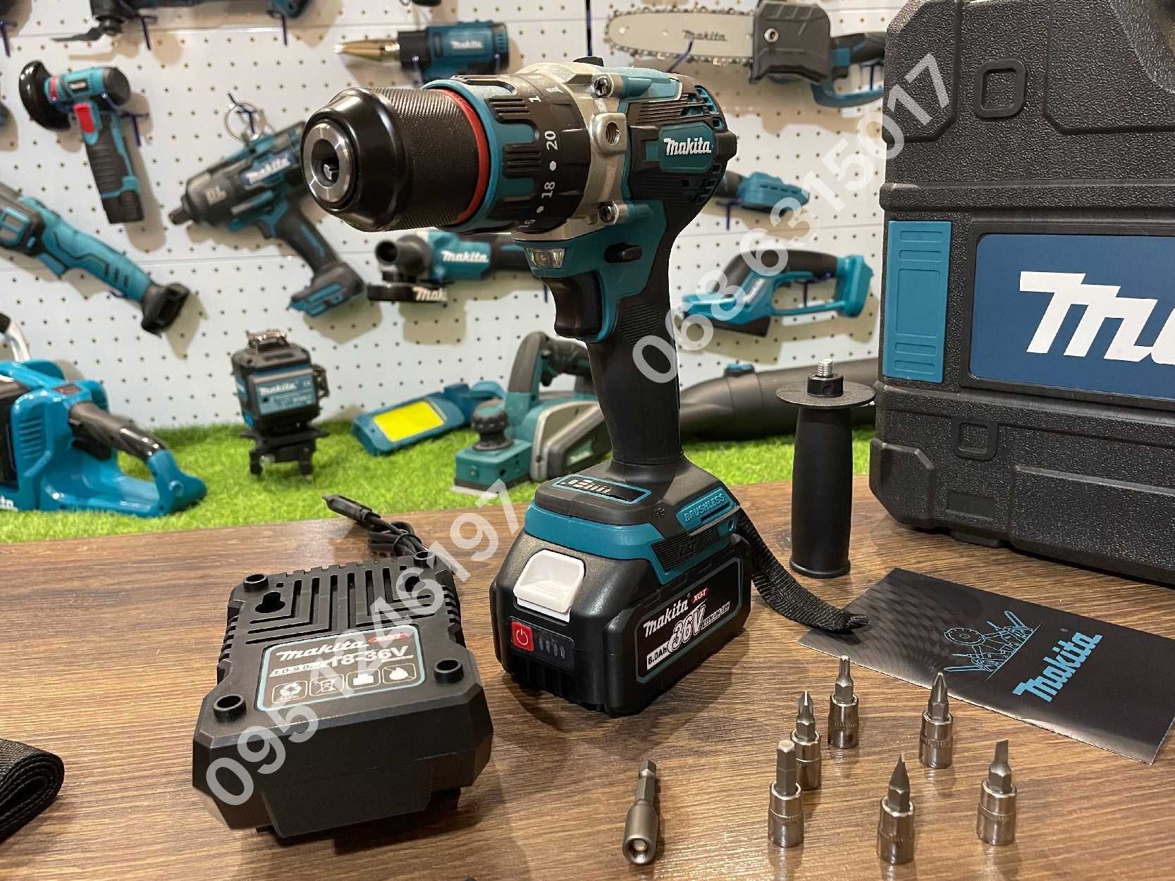Шуруповерт аккумуляторный Makita DHP485 шурупокрут набор инструментов