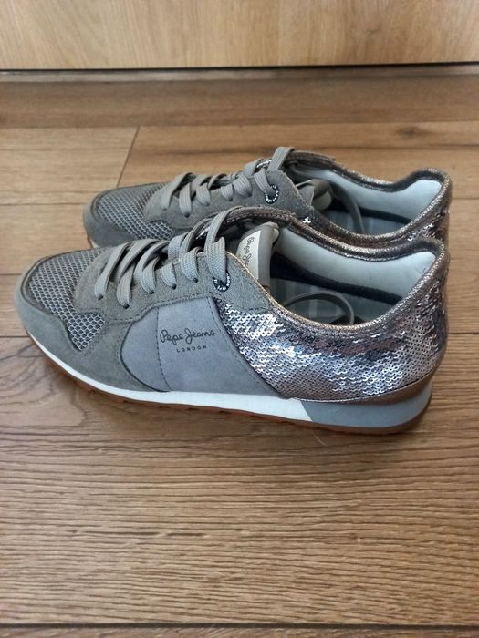 Sneakersy Pepe Jeans 37 szare błyszczące