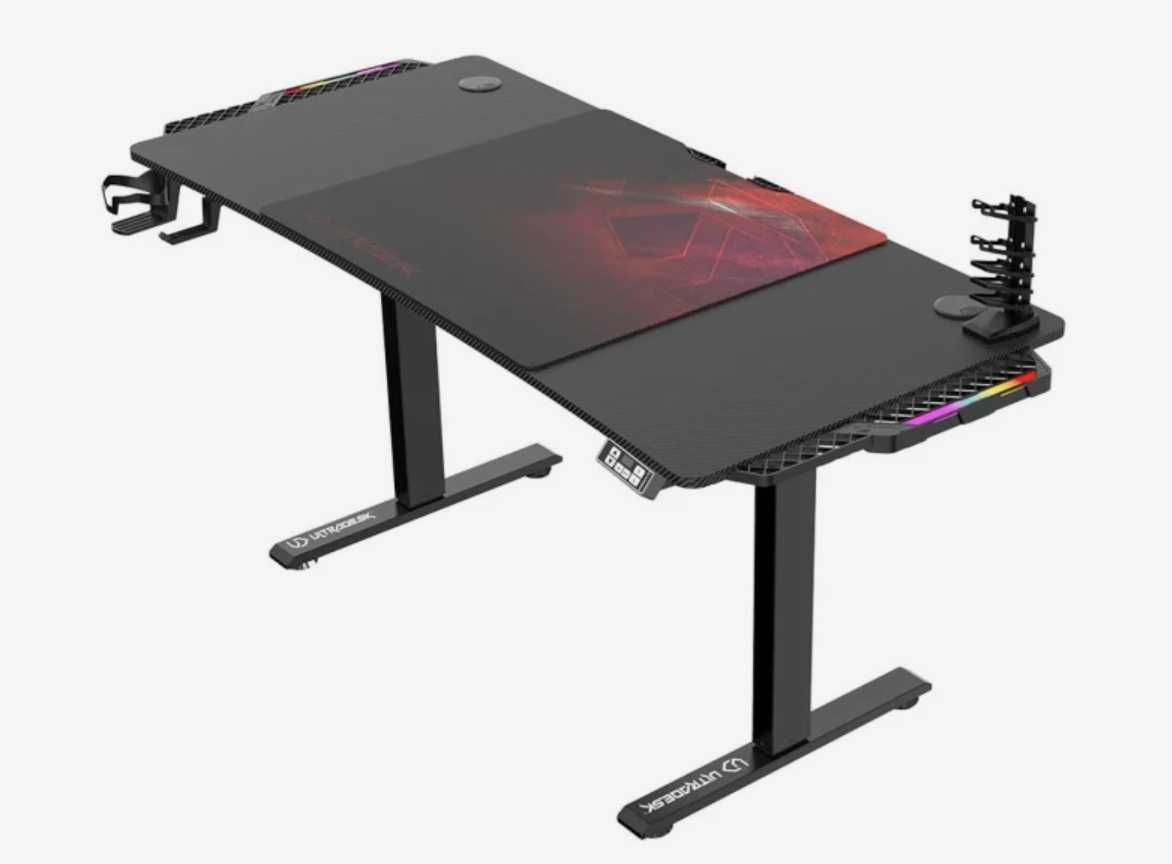 Ultradesk LEVEL V2 LED RGB (Czarno-Czerwone)