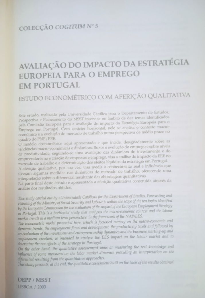 Avaliação do impacto da Estratégia Europeia para o Emprego em Portugal