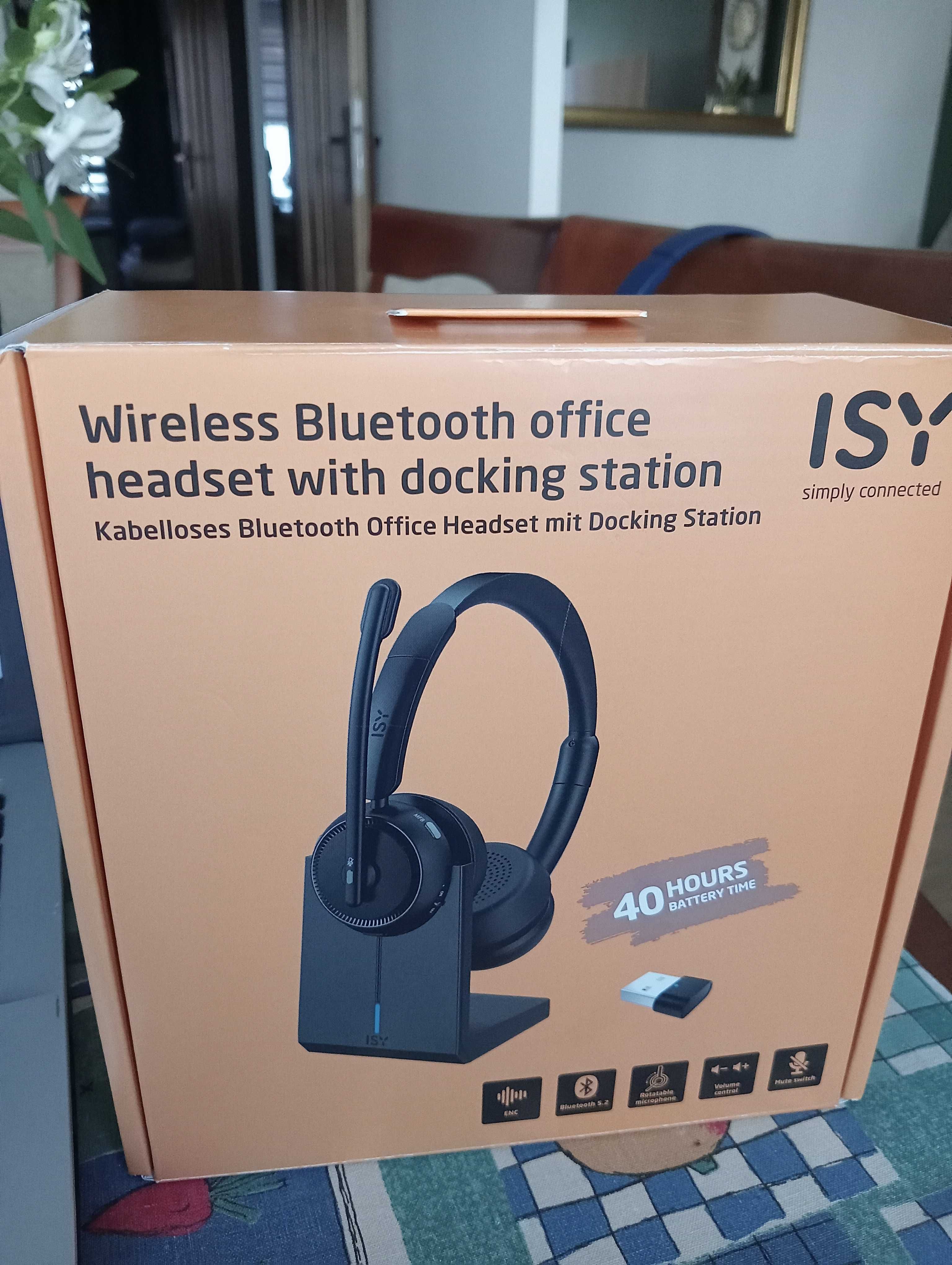 Bezprzewodowe biurowy zestaw słuchawkowy bluetooth ze stacją dokującą