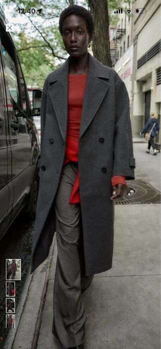 zara сіре пальто