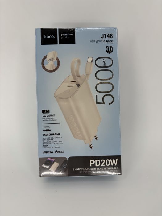 Hoco J148 Зарядний пристрій + Power Bank 5000mAh PD20W QC3.0