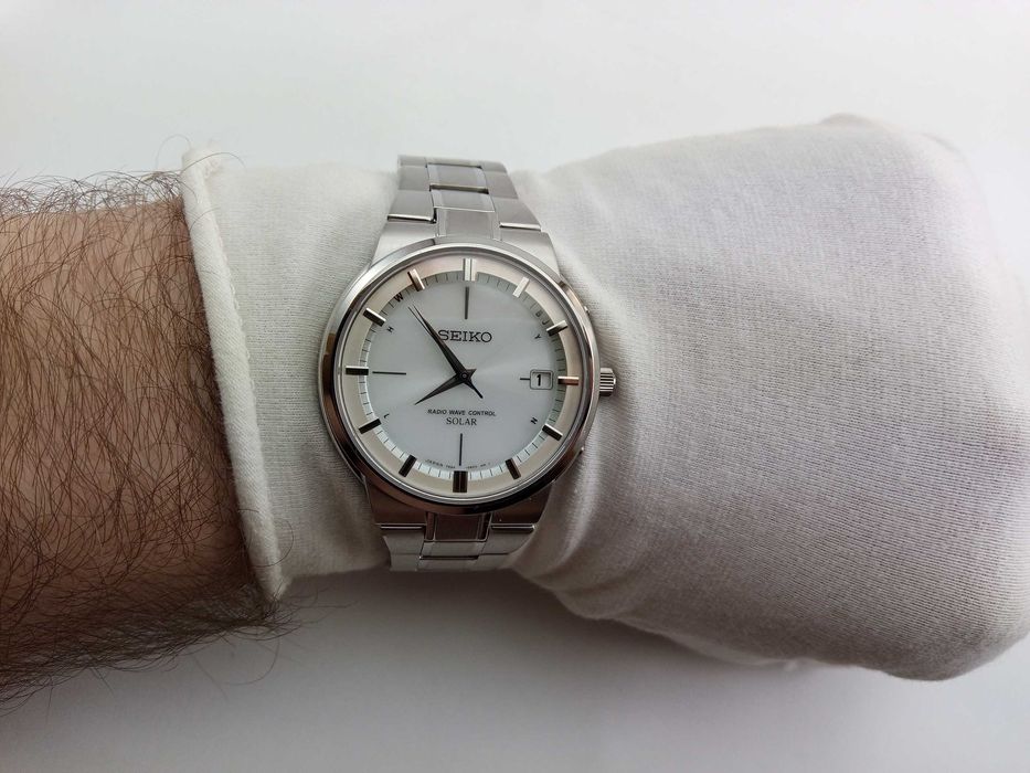 Титановые часы Seiko Solar SBTM203 - радиоконтроль, сапфир, Japan made