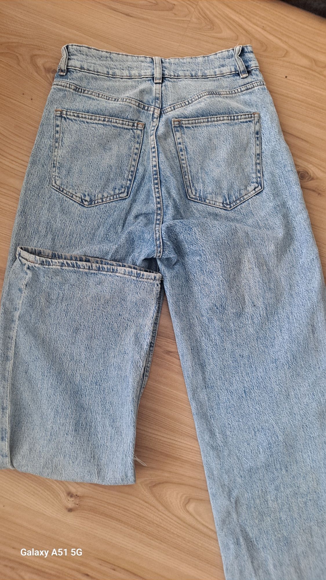 H&M jeansy szerokie z wysokim stanem