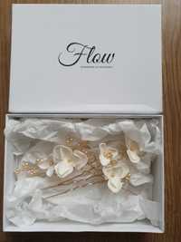 Ślubne szpilki do włosów - AMBER firmy Flow Handmade Accessories