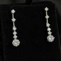 Коктейльні сережки з діамантами (муассанітами) 3 ct