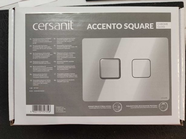 Przycisk pneumatyczny Cersanit Accento Square chrome gloss