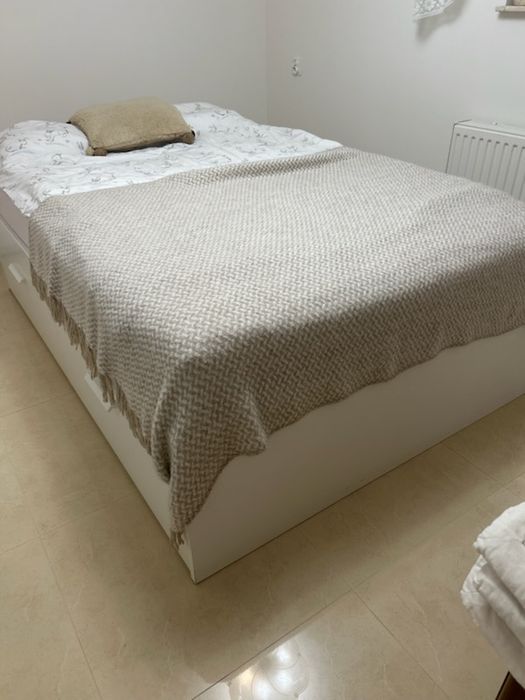 Lóżko z materacem 140 brimnes IKEA białe