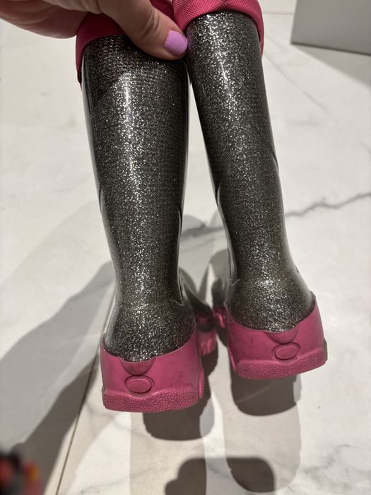 Brokatowe kalosze dla dzieczybki rozmiar 34