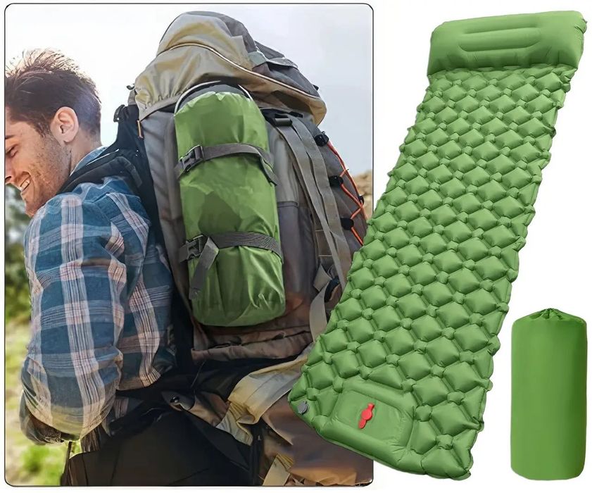 Матрас надувной 190×58×5 см со встроенным насосом и подушкой