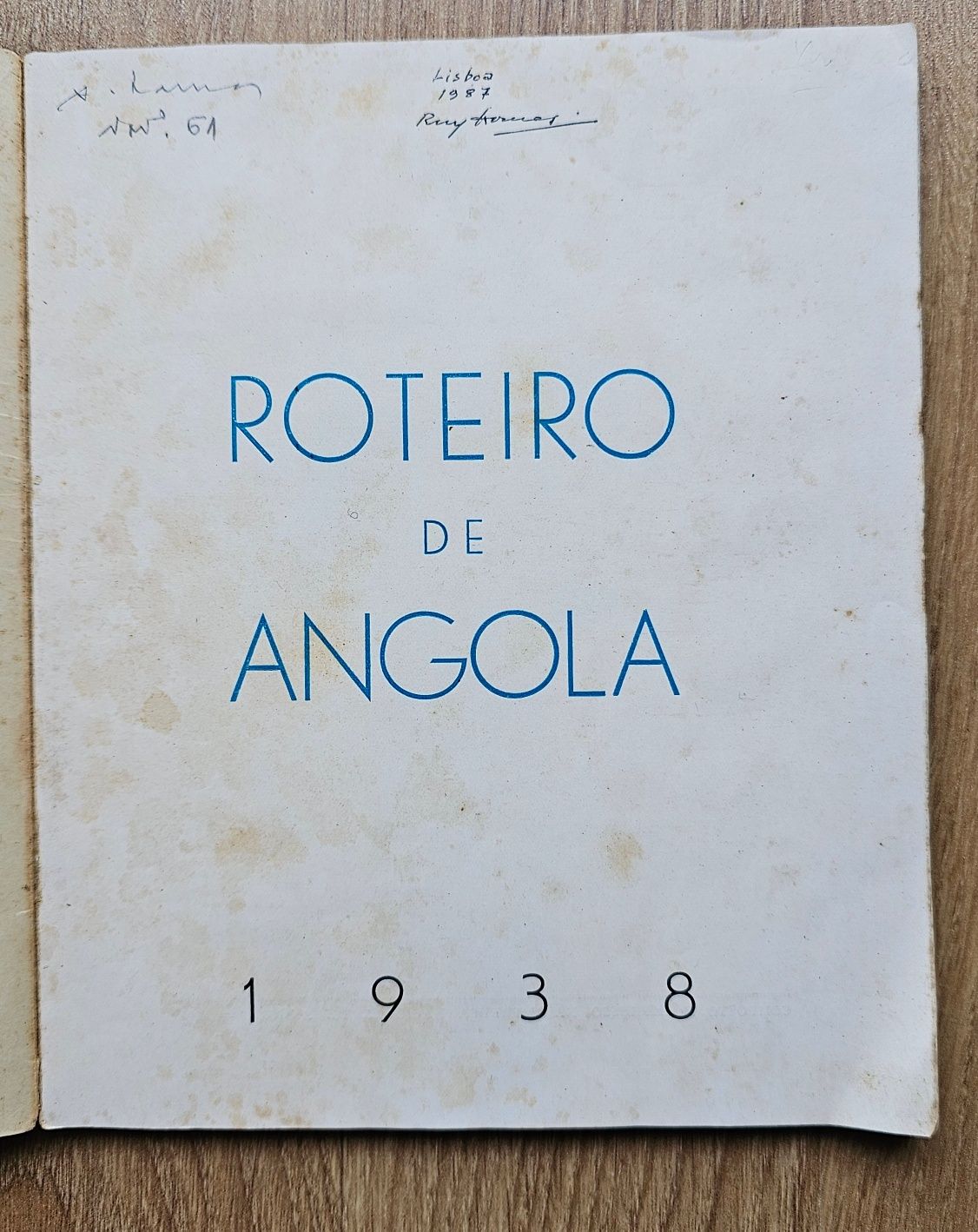 Roteiro de Angola 1938 (raro)