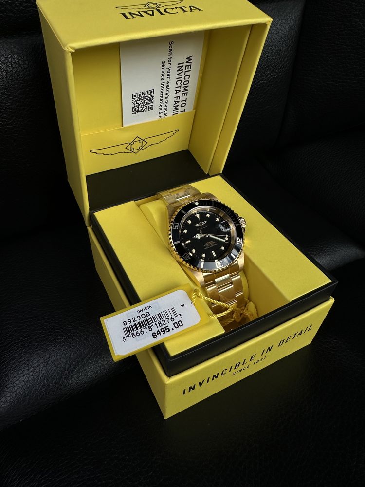 Часы Invicta Pro Diver gold 40мм men механика 100% ОРИГИНАЛ скидка 70%