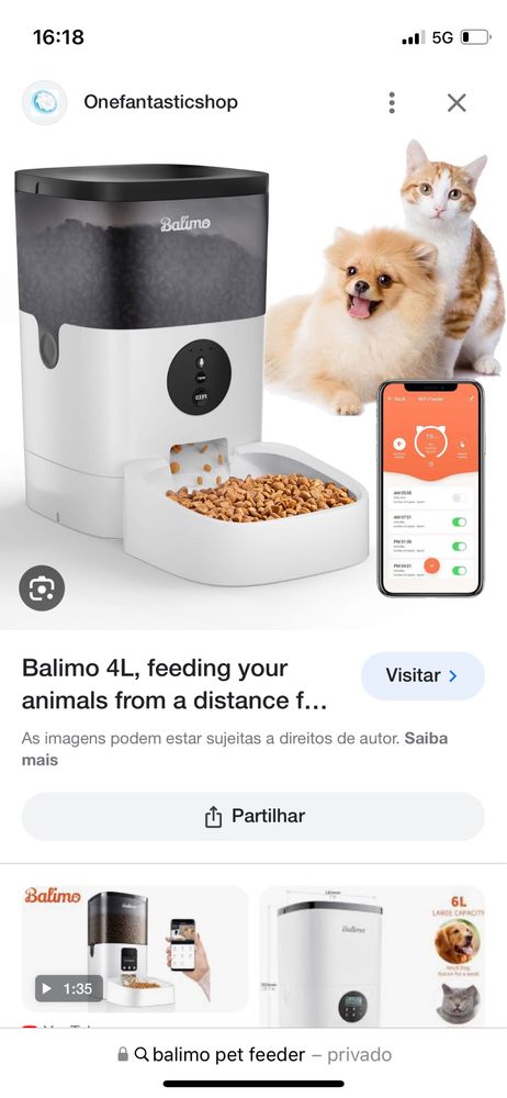Alimentador automático (caes pequenos ou gatos)