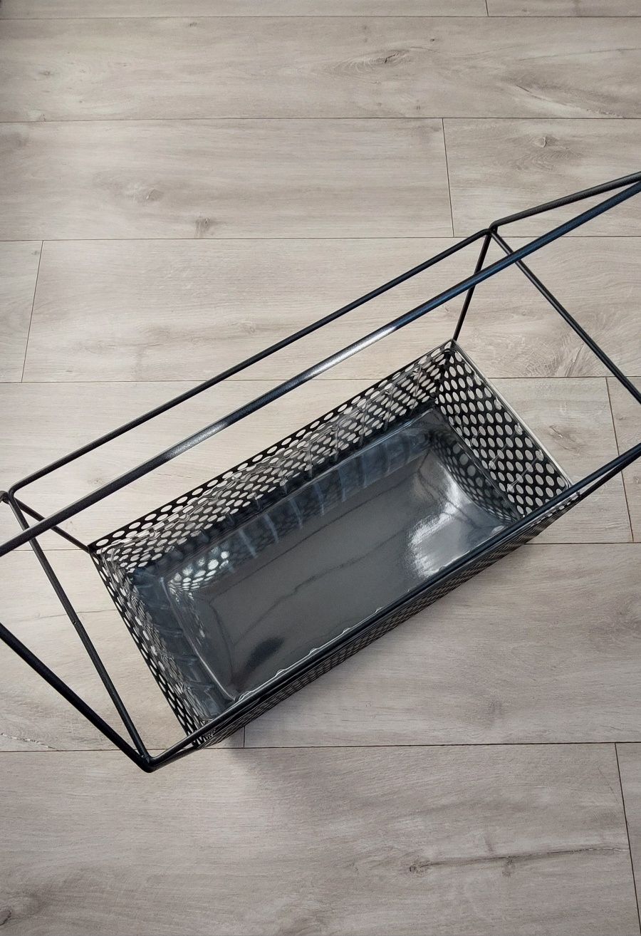 Stojak na zioła domek DUKA SCANDIC 37x19x35 cm czarny metal