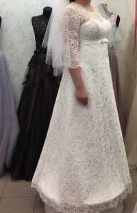 НОВОЕ кружевное свадебное платье большого размера 48/50+ чехол!