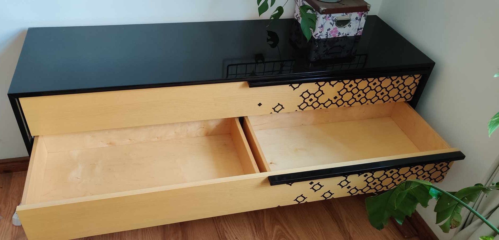 Komoda nowoczesna, elegancka ,designerska drewniana czarna lakierowana