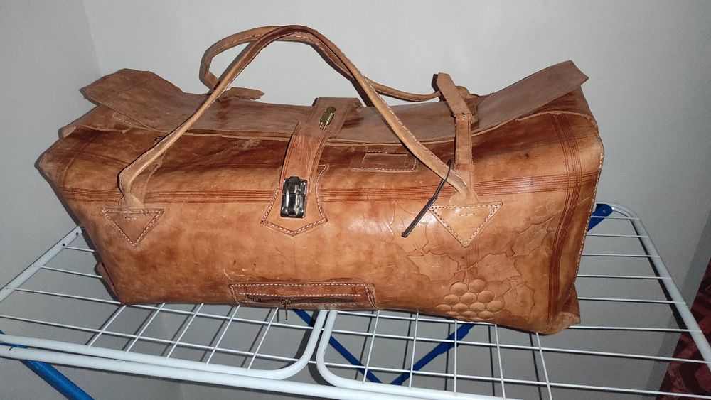 Сумка саквояж вінтажна шкіра 75*32*30 1970 років