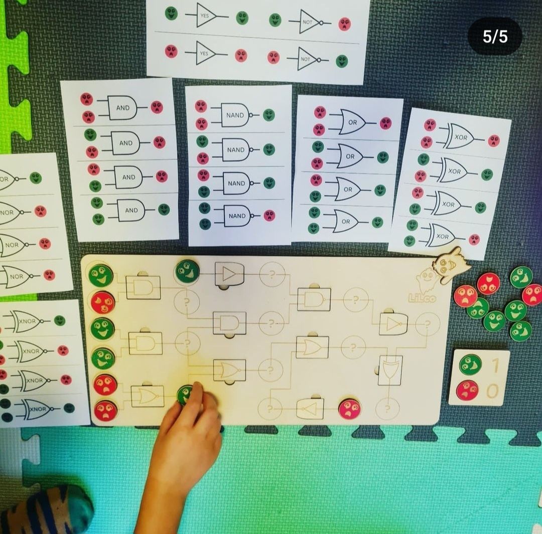 Lilco, drewniane bramki logiczne układanka dla dzieci Montessori