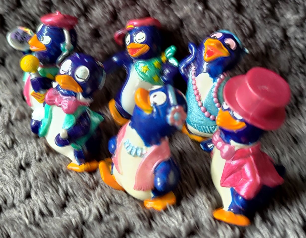 Pingwiny Figurki Kinder niespodzianka zestaw 6 sztuk