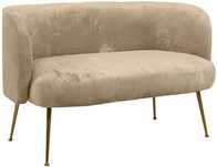 Sofa beżowa dwuosobowa 126 cm.